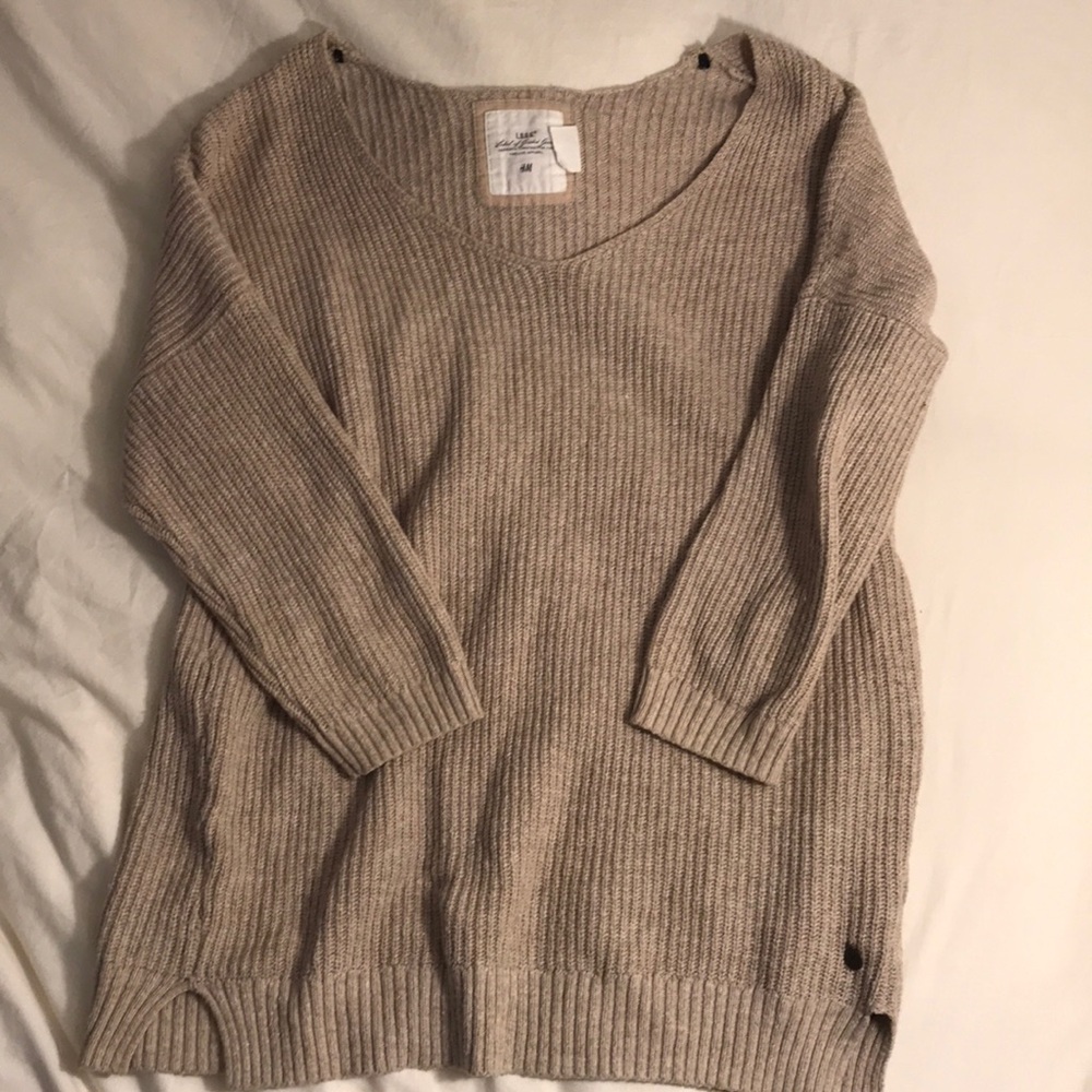 Tan off the shoulder sweater